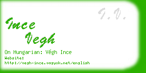 ince vegh business card